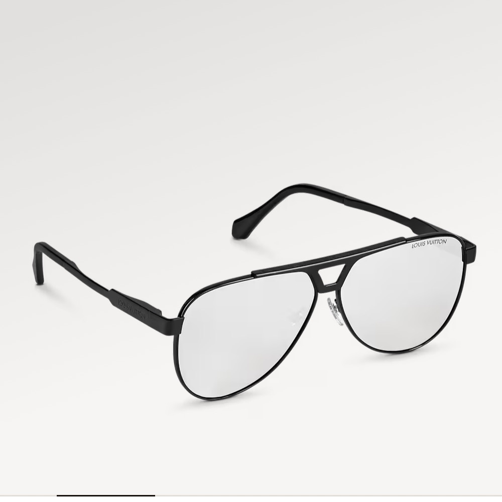 Louis Vuitton 1.1 evidence metal pilot sunglasses Black Silver Aviator Unisex